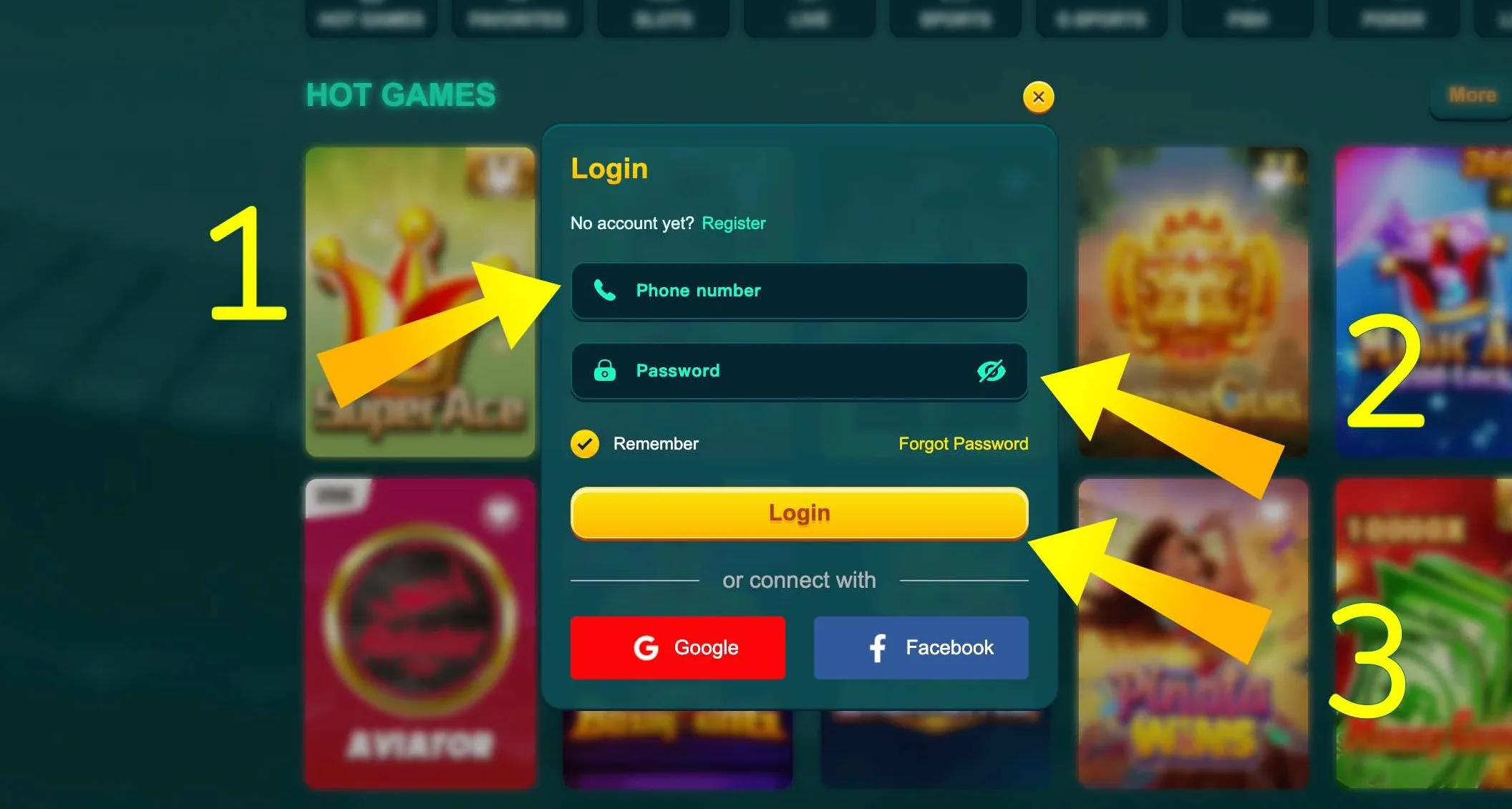 EK333 login form fields