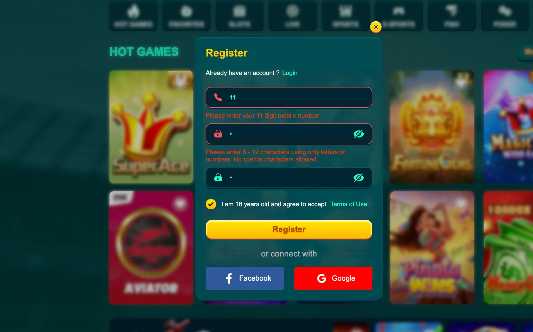 EK333 registration error hints