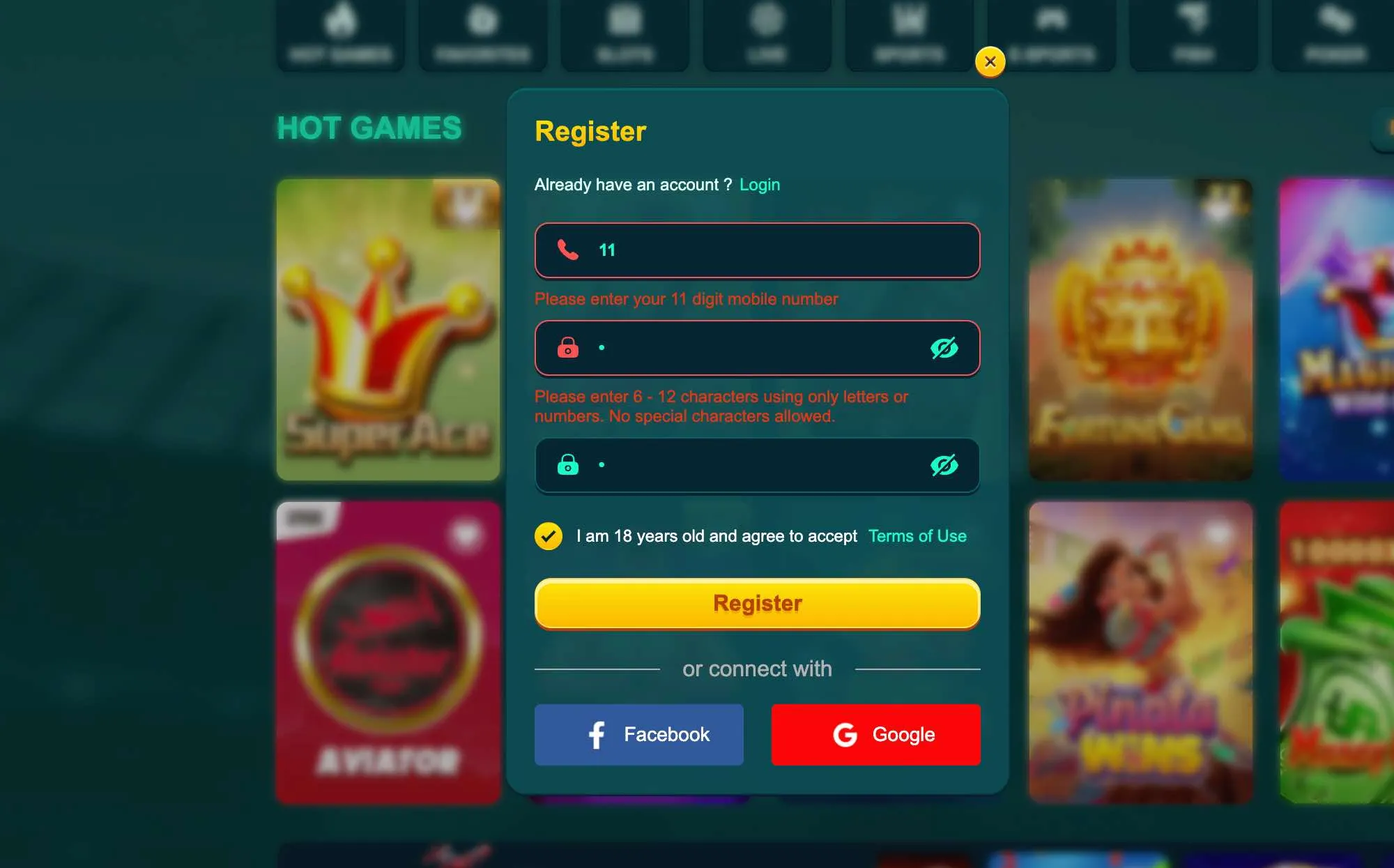 EK333 registration error hints