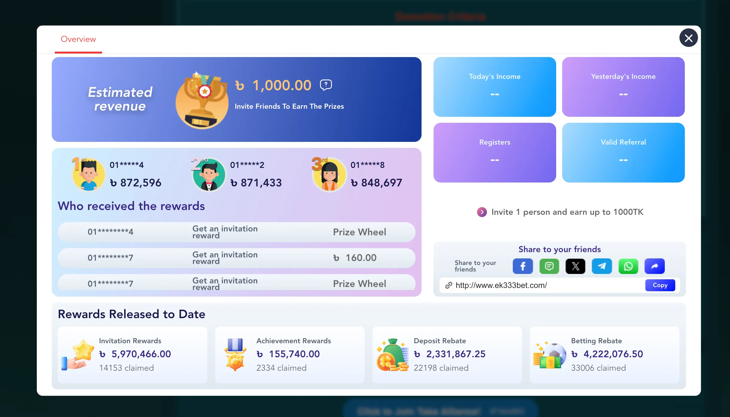 Casino EK333 bonus tasks